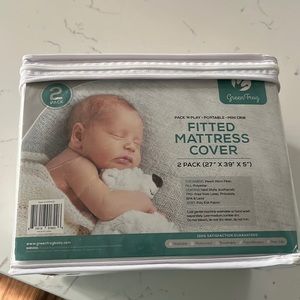 2 pack fitted mattress cover for pack n play or mini crib
